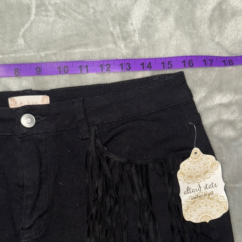 Altar'd State Black Fringe Jean Shorts - Picture 11 of 12